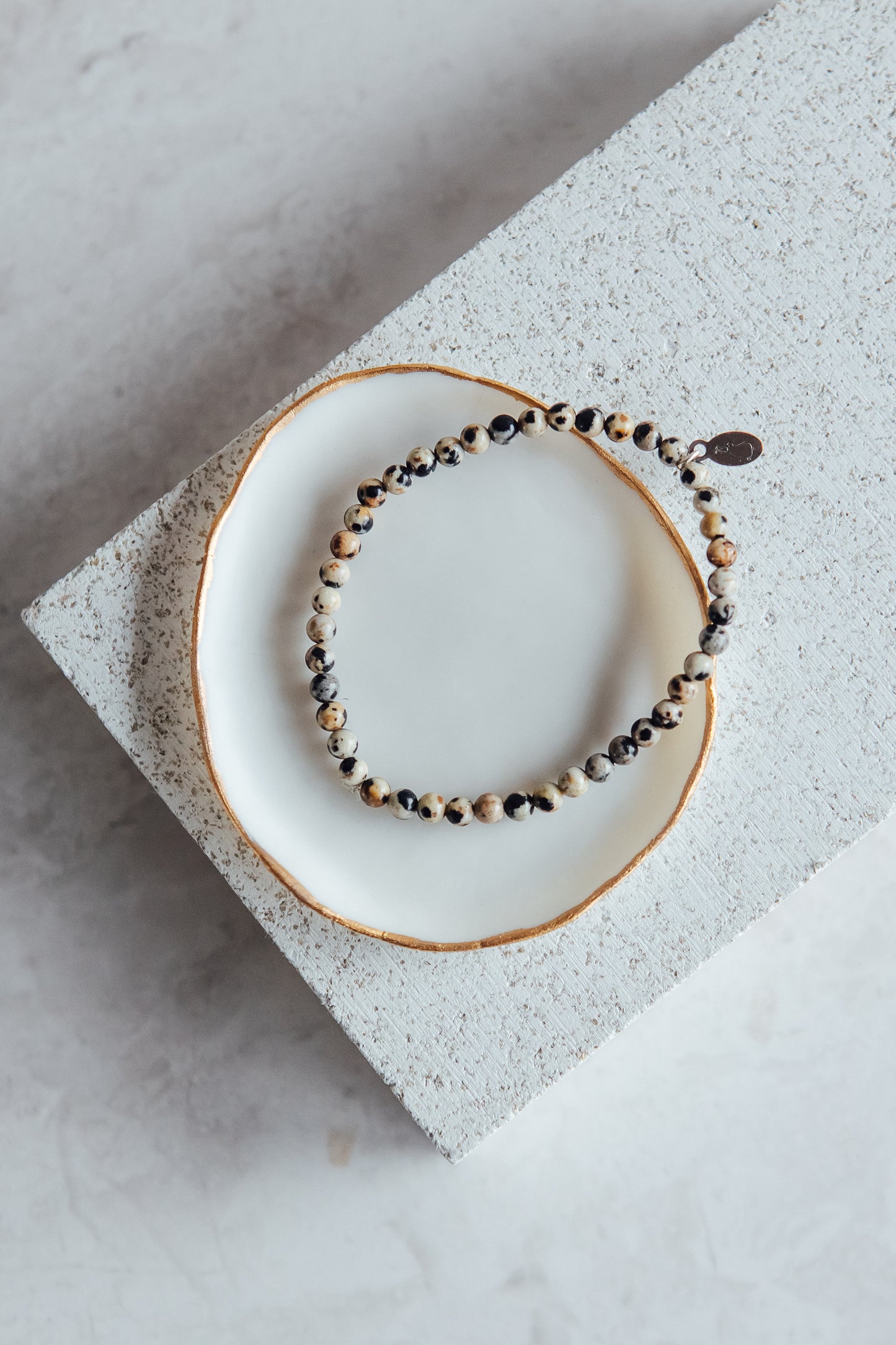 The 'faith and devotion' bracelet | Dalmatian Jasper